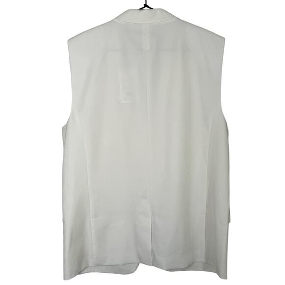 NWT Theory Boxy Oversized Vest Ivory High Twist Twill Medium Large - Picture 9 of 12